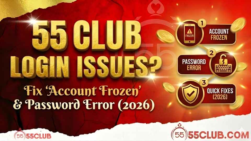 55 Club Login Issues? Fix 'Account Frozen' & Password Error (2026)
